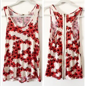 Zippered back UO cherry blossom tank